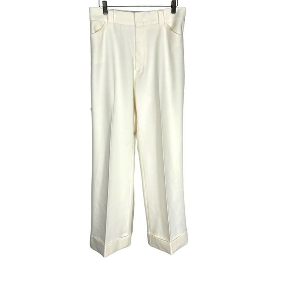 Vintage 70s Levis for Gals Off White Polyester High Rise Wide Leg Pants Size 12